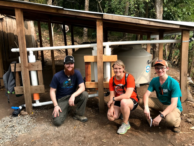 EWB members stand in front of the completed water tank build in Guatemala. EWB members stand in front of the completed water tank build in Guatemala.